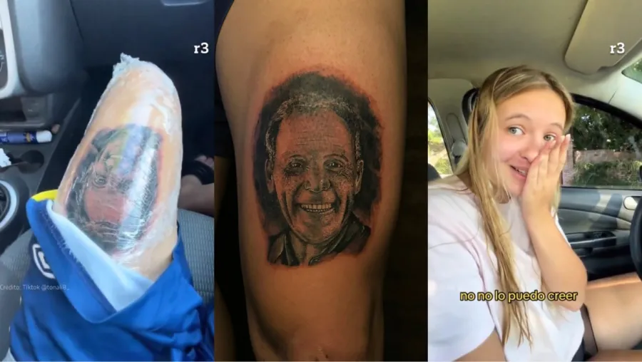se tatuó la cara de Miguel Ángel Russo y la reacción de su novia se hizo viral