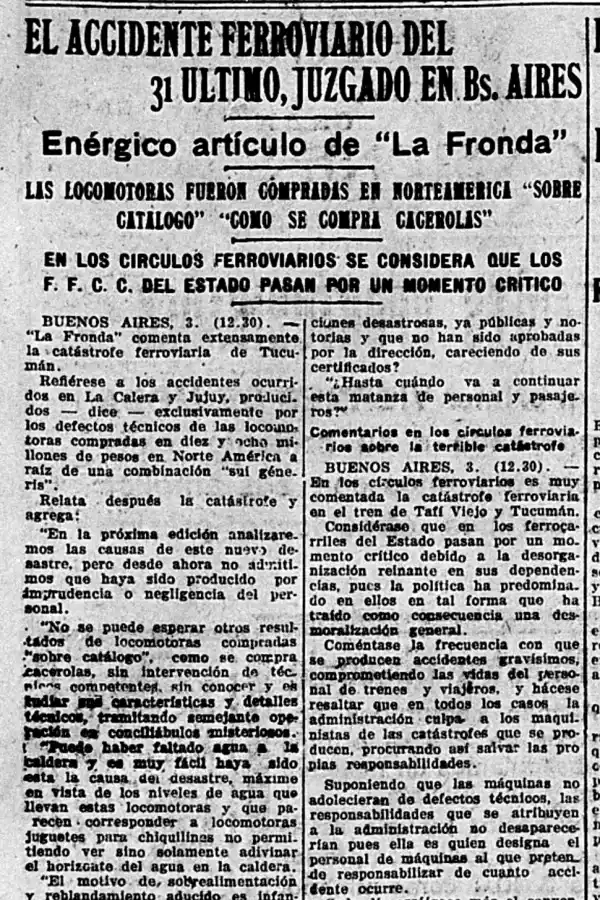 El accidente ferroviario que enlutó Año Nuevo