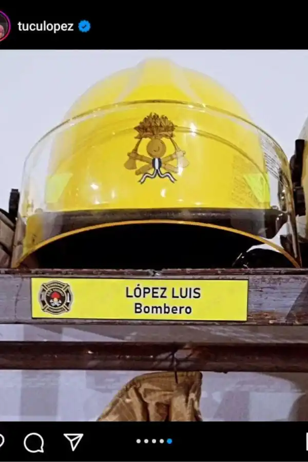 El “Tucu López se recibió de bombero voluntario e hizo un pedido muy especial a la gente