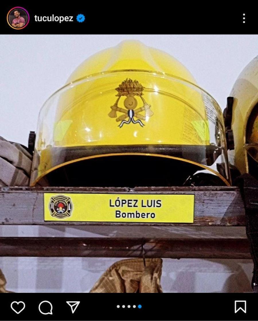 El “Tucu López se recibió de bombero voluntario e hizo un pedido muy especial a la gente