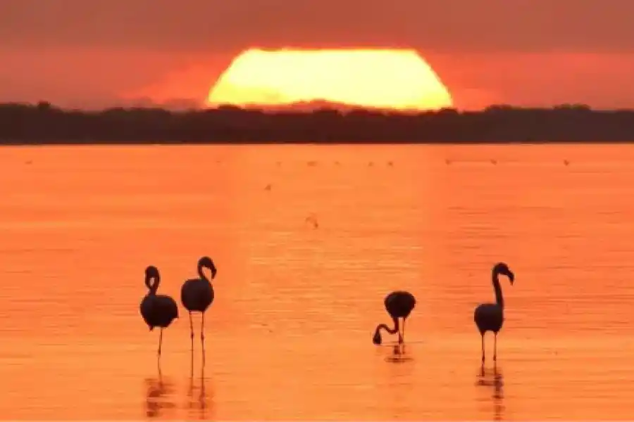 Los atardeceres son uno de los principales atractivos de Mar Chiquita en Córdoba