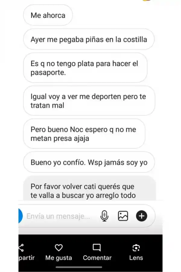 Los chats de Anabelia Ayala con una amiga