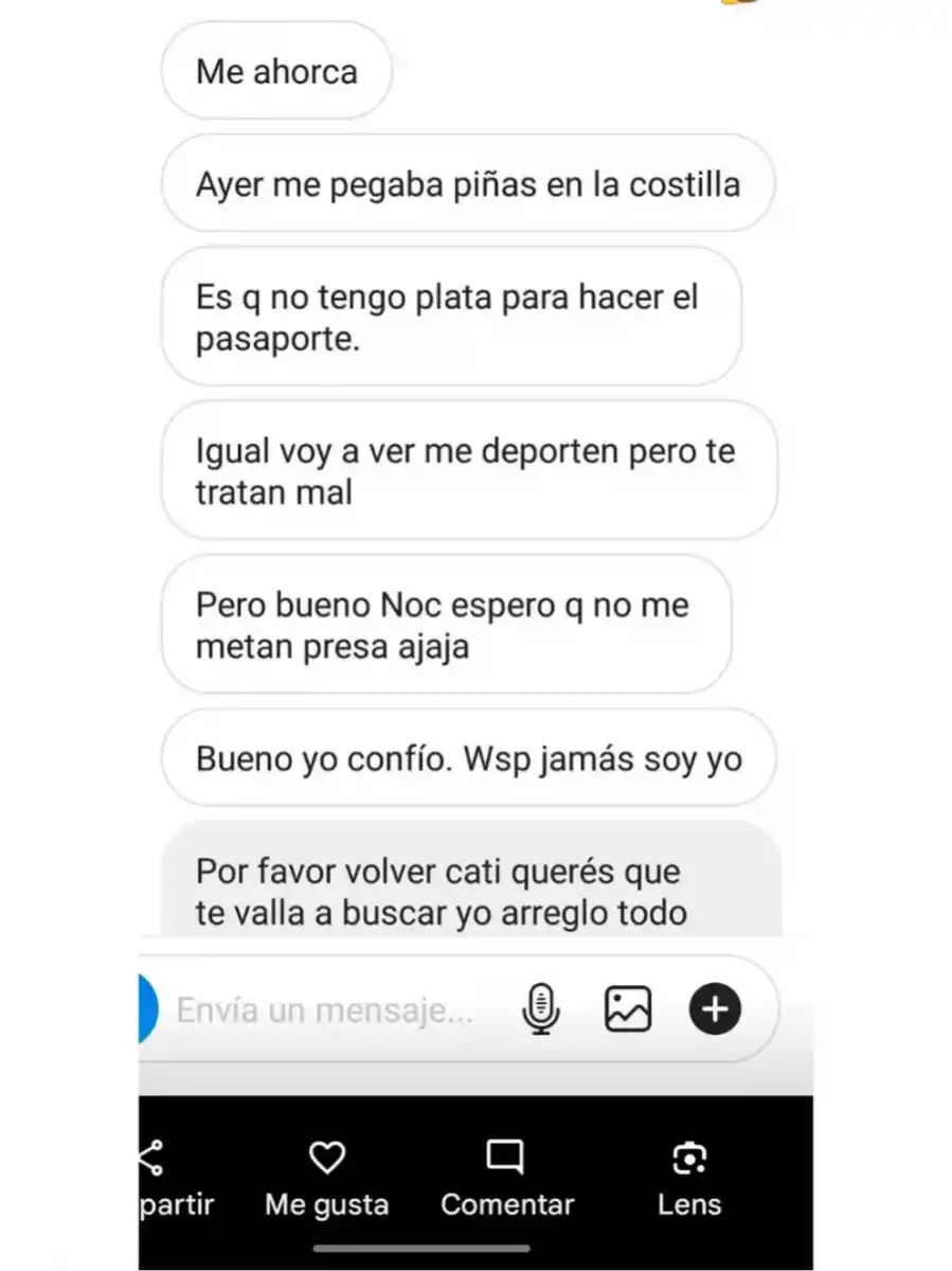 Los chats de Anabelia Ayala con una amiga