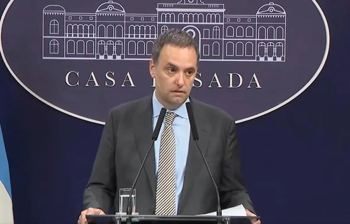Vocero presidencial, Manuel Adorni. CAPTURA DE VIDEO