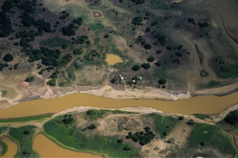 Sequía en el Amazonas, imagen satelital