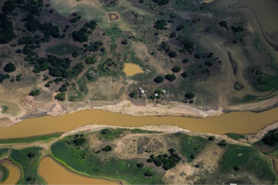 Sequía en el Amazonas, imagen satelital