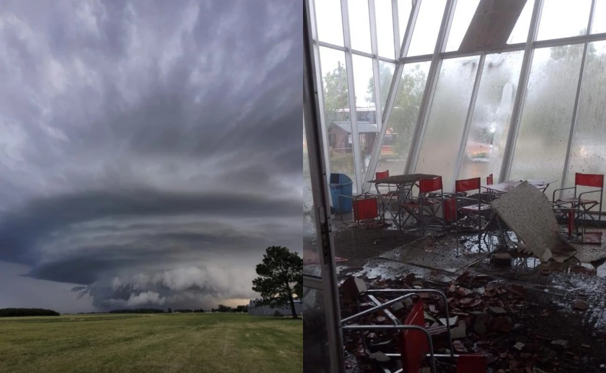 La tromba marina generó destrozos en varios puntos de Miramar.