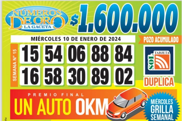 Los Números de Oro de LA GACETA del 10 de enero de 2024