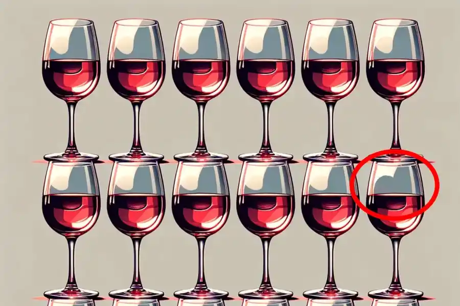Solo una mente excepcional puede identificar la copa de vino que difiere en la imagen