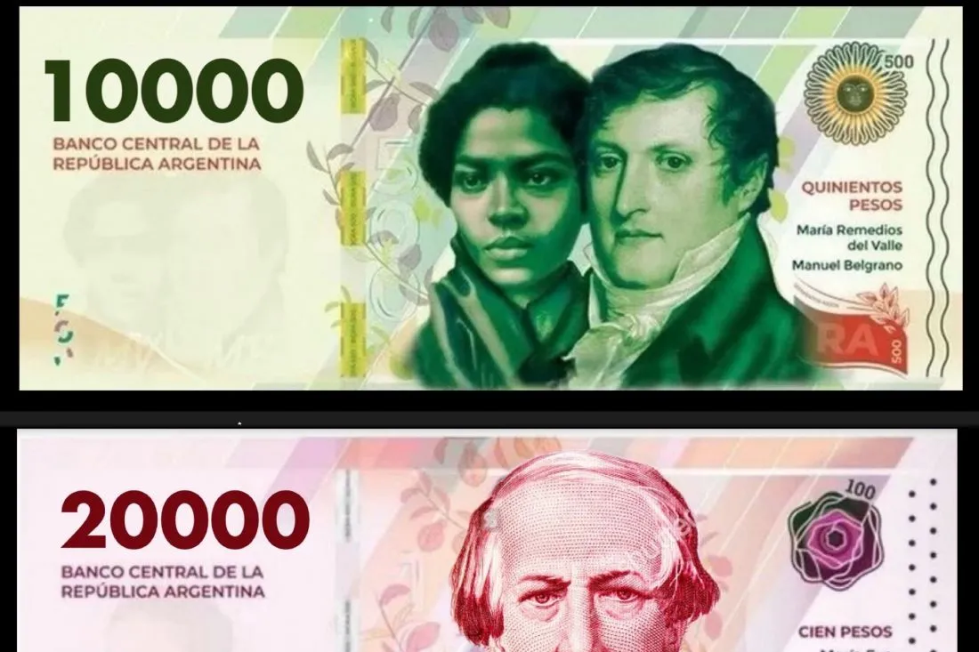 ¿Cómo serán los nuevos billetes de 10.000 y 20.000 pesos y cuándo estarán en circulación?