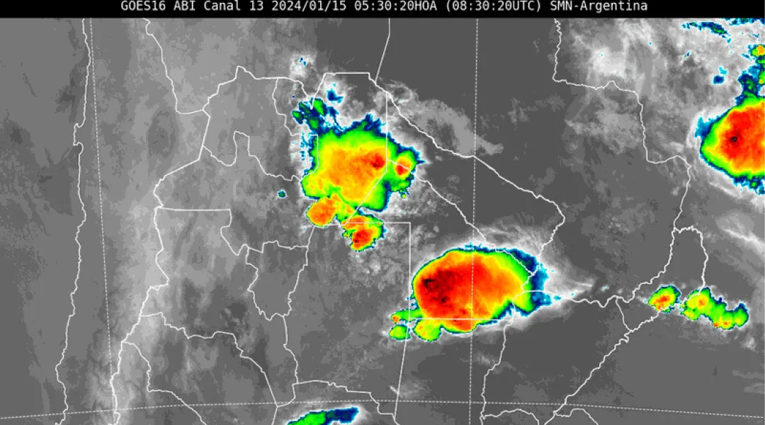 Las áreas graficadas delimintan la posible ocurrencia de fenómenos climáticos.