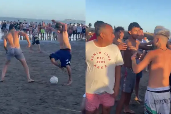 La fuerte pelea en un partido de playa con hinchas de Atlético Tucumán y San Martín incluidos, que se volvió viral