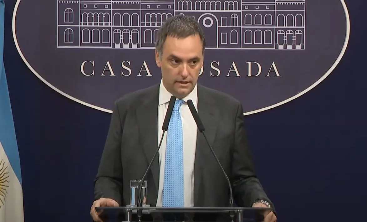 Vocero presidencial, Manuel Adorni. CAPTURA DE VIDEO
