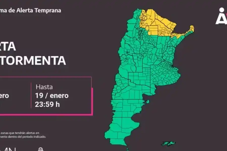 Alerta meteorológica nivel amarillo.