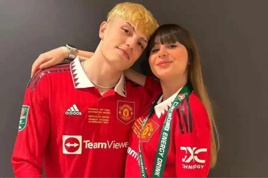 Garnacho y Eva se convirtieron en padres de Enzo en octubre pasado.