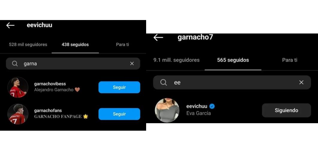 Eva dejó de seguir a Garnacho en Instagram.