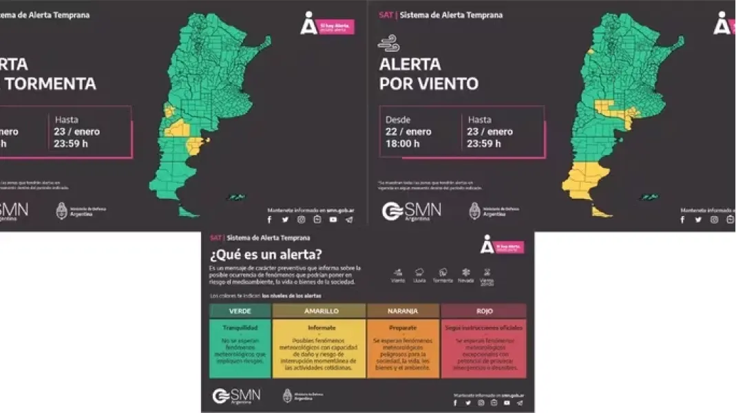 Alerta meteorológica por tormentas severas y calor extremo para ocho provincias