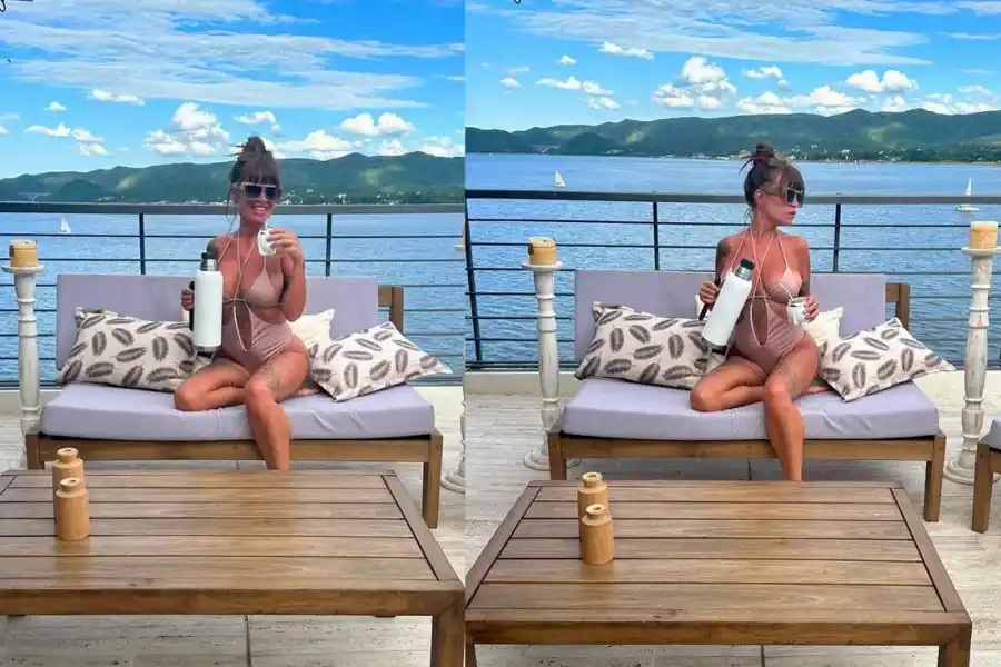 Florencia Peña se animó a usar una  diminuta trikini