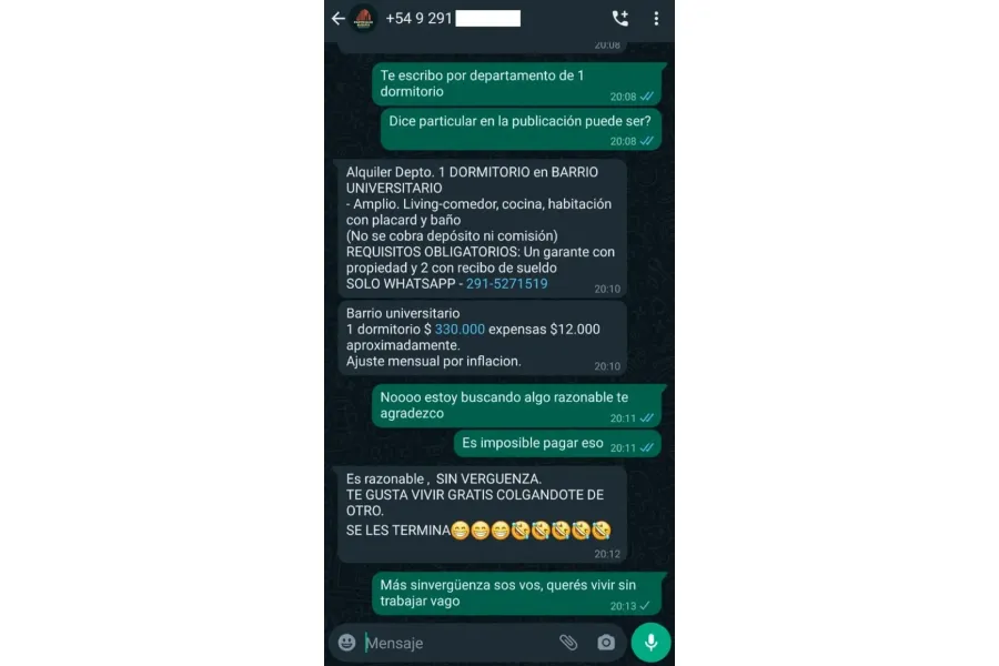 El chat que se hizo viral.