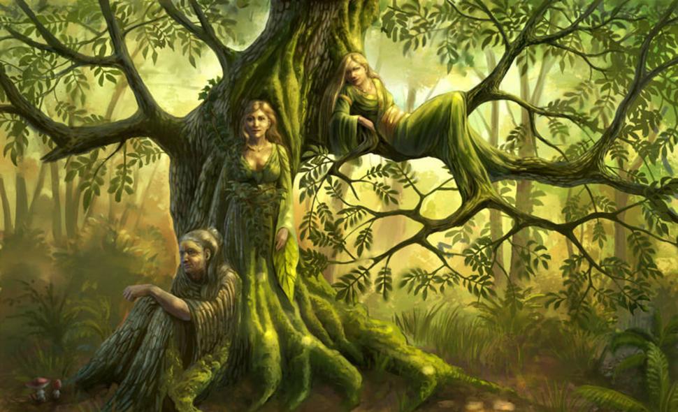 RECREACIÓN. La niña y la anciana, en un dibujo acerca de su dominio de la naturaleza en dos extremos de la vida.
