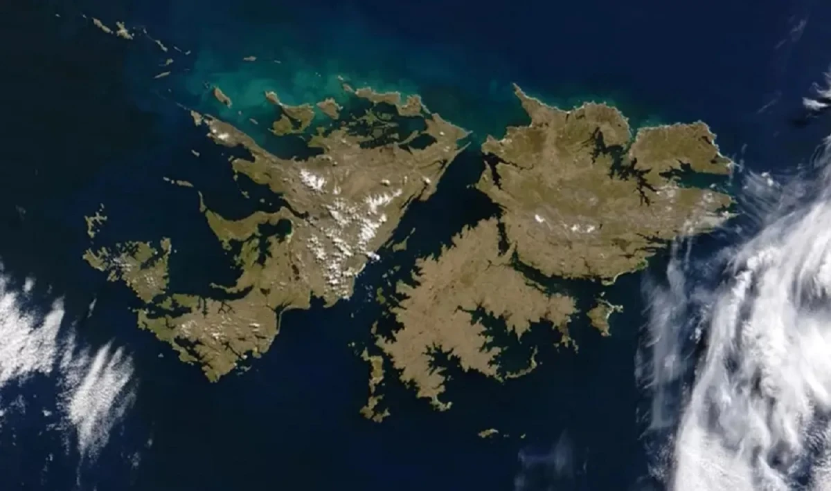 Imagen aérea de las Islas Malvinas