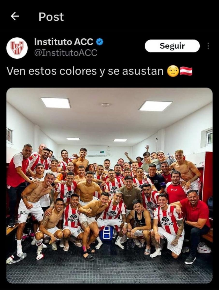 El polémico posteo que realizó la cuenta oficial de Instituto tras la victoria de Atlético Tucumán, y luego borró