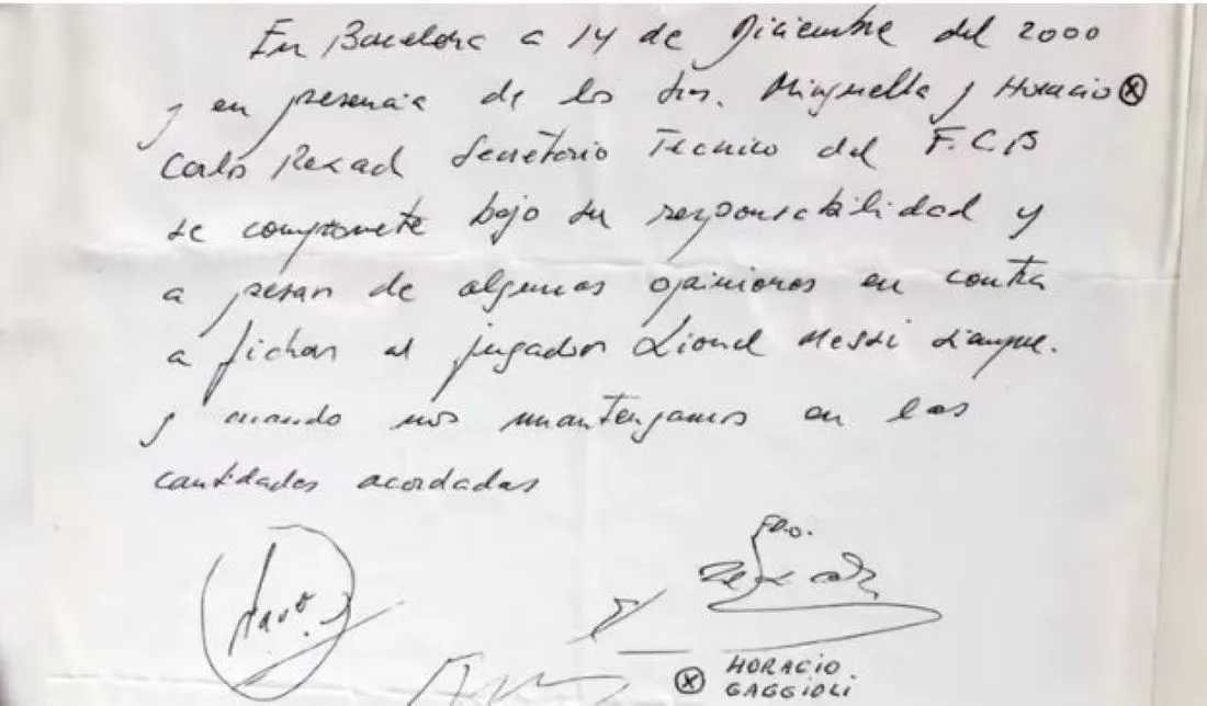 La servilleta más cara de la historia es en la que se firmó el primer contrato de Messi