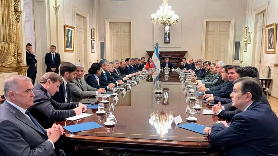 LA PRIMERA CUMBRE GENERAL. El 19 de diciembre pasado, el presidente Javier Milei recibió a todos los gobernadores en la Casa Rosada. 