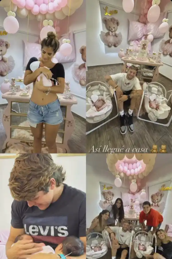 El tierno gesto de Marcos Ginocchio con las bebés de Daniela Celis y Thiago Medina