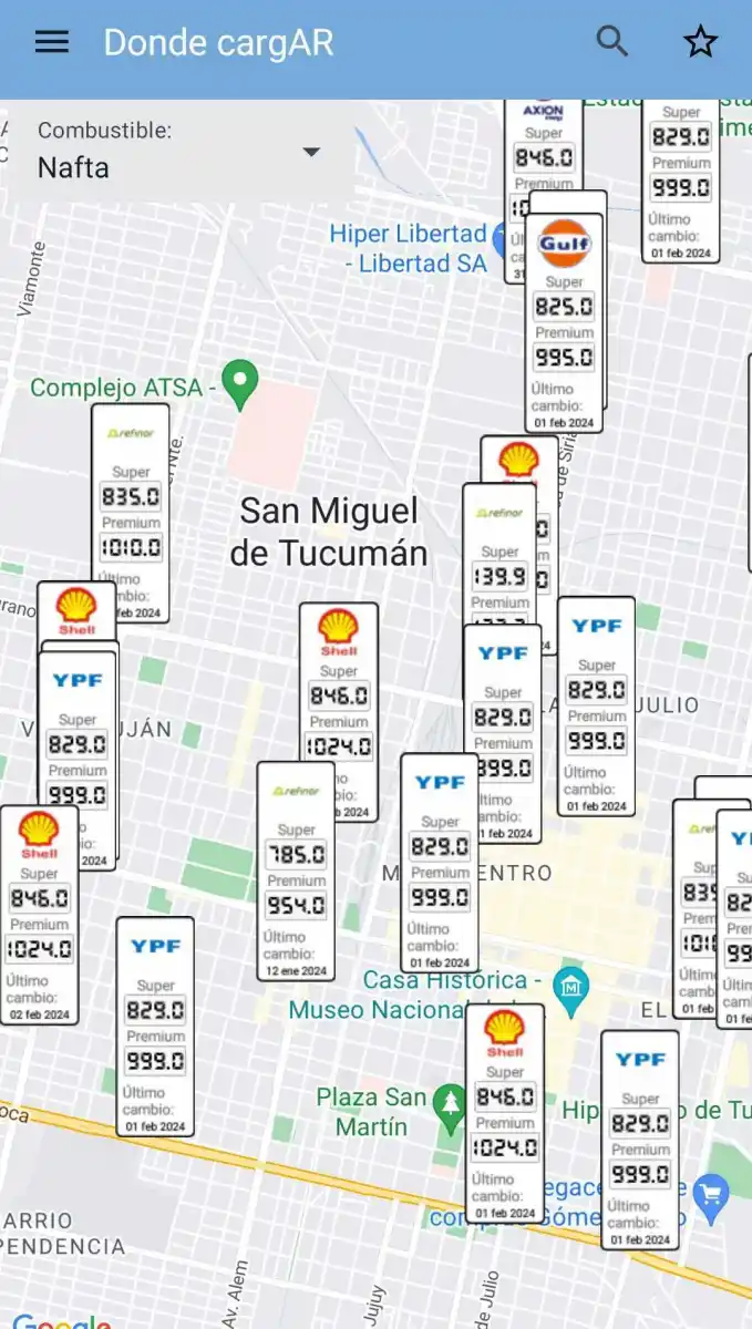 El mapa interactivo de Dónde CargAr
