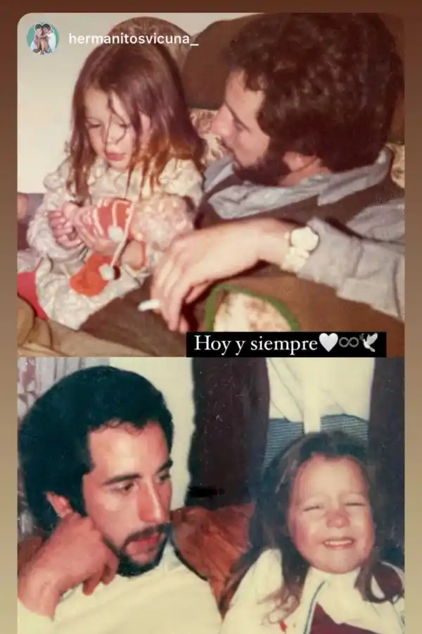 El collage que compartió Pampita con fotos junto a su padre