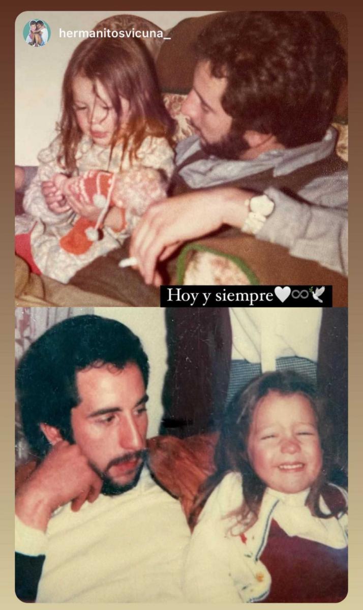 El collage que compartió Pampita con fotos junto a su padre