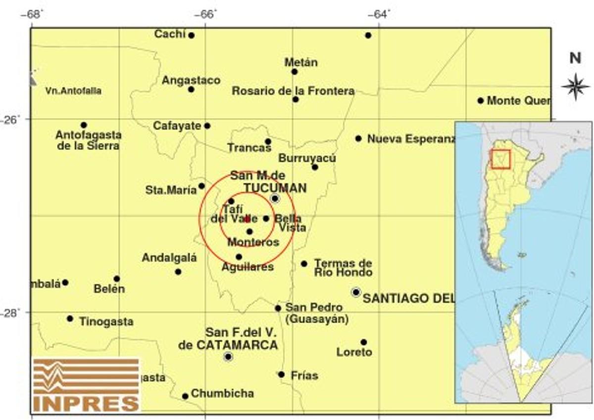 Un leve temblor se hizo sentir en Tucumán