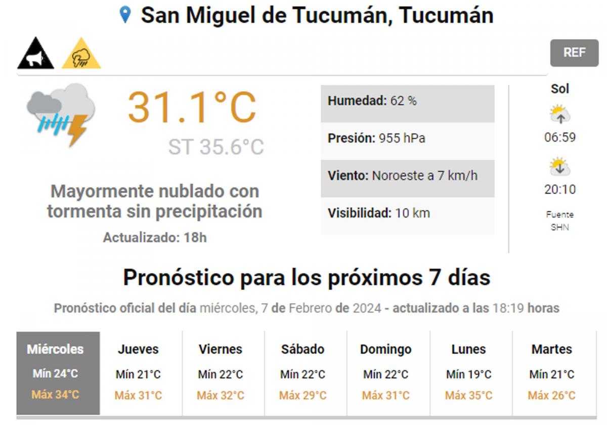 Tucumán se encuentra bajo alerta meteorológica por fuertes tormentas