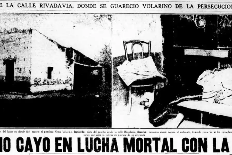 RIVADAVIA 2.200. La casa donde pasó sus últimos días Volarino y el dormitorio donde estaba cuando la policía rodeo la propiedad.