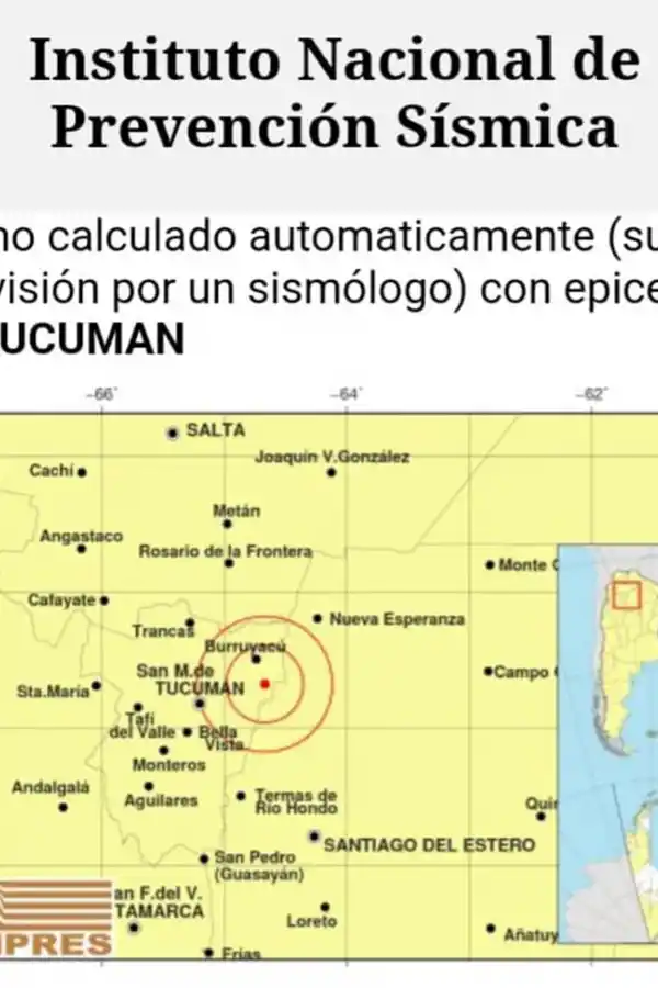 Fuerte temblor con epicentro en Tucumán