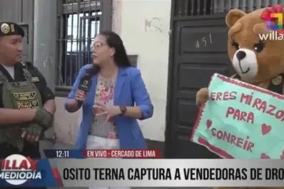 Un policía de Perú se disfrazó de oso de san Valentín para detener a dos narcotraficantes