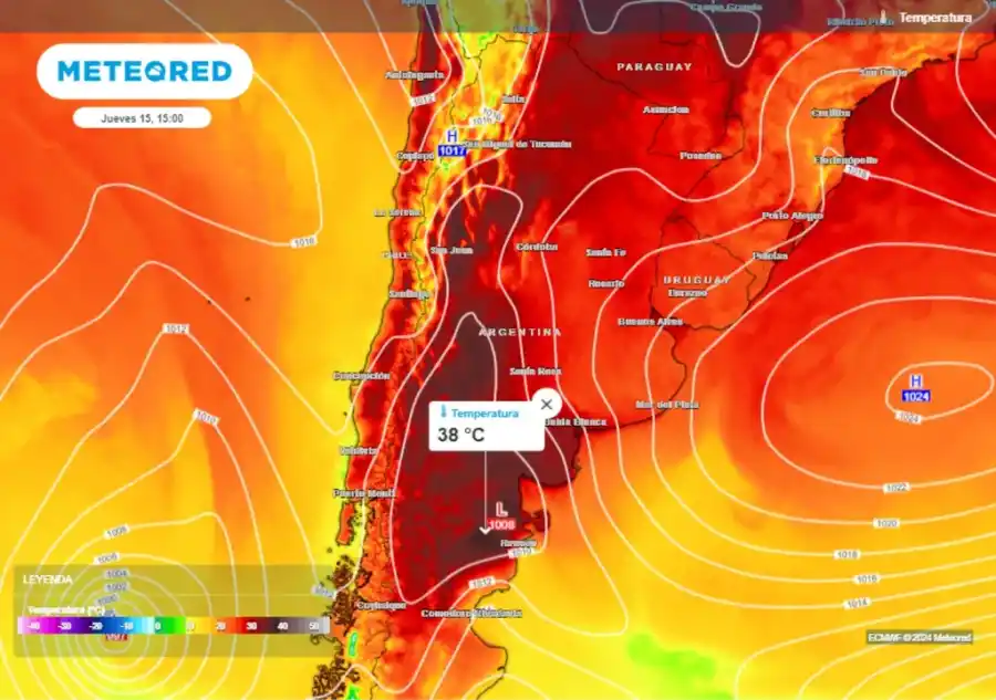 Mapa meteorológico de Meteored