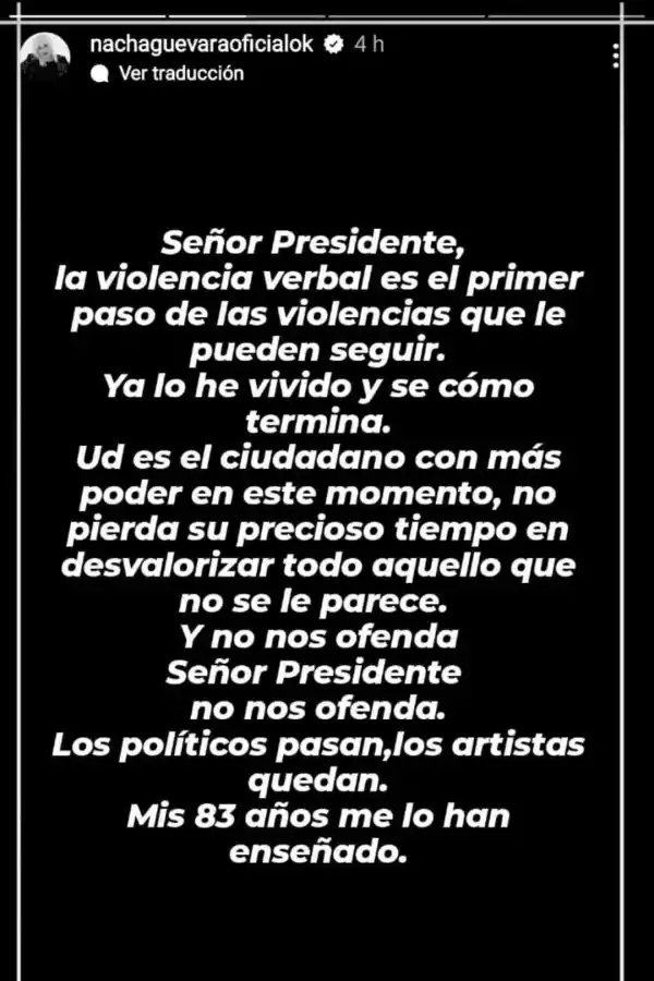 El descargo de Nacha Guevara