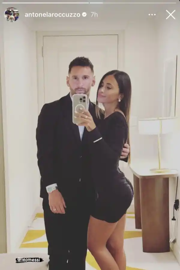 LA PREVIA: Messi y Antonela combinados antes de ir al restaurante. 