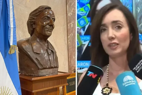 La Cámpora cruzó a Villarruel por el retiro del busto de Néstor Kirchner: Viuda de Videla