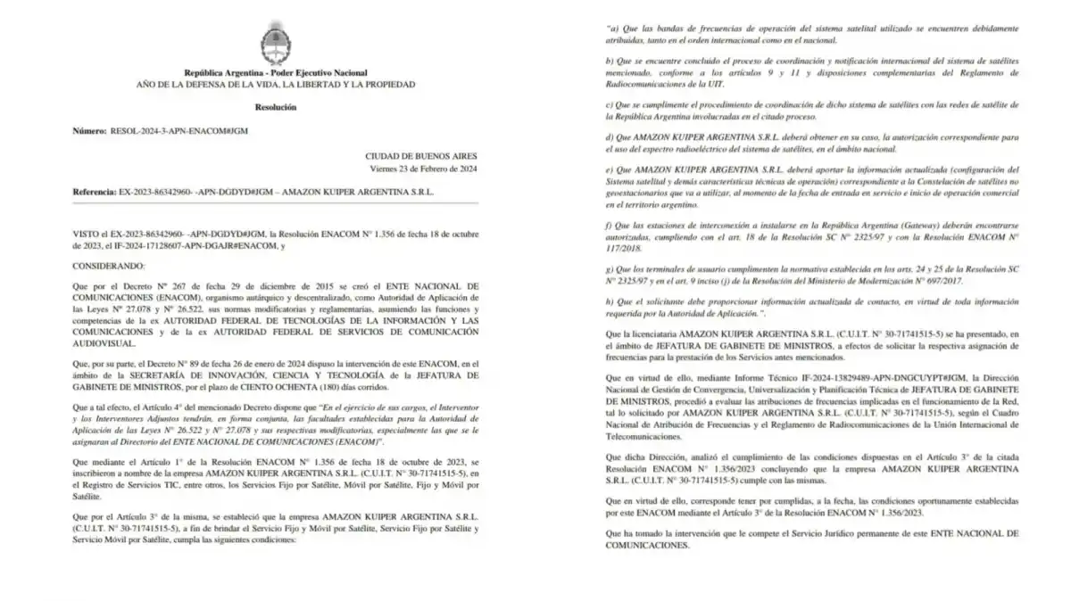 Resolución 3 del ENACOM