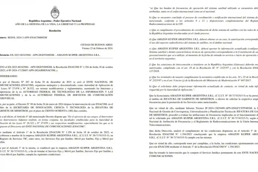 Resolución 3 del ENACOM