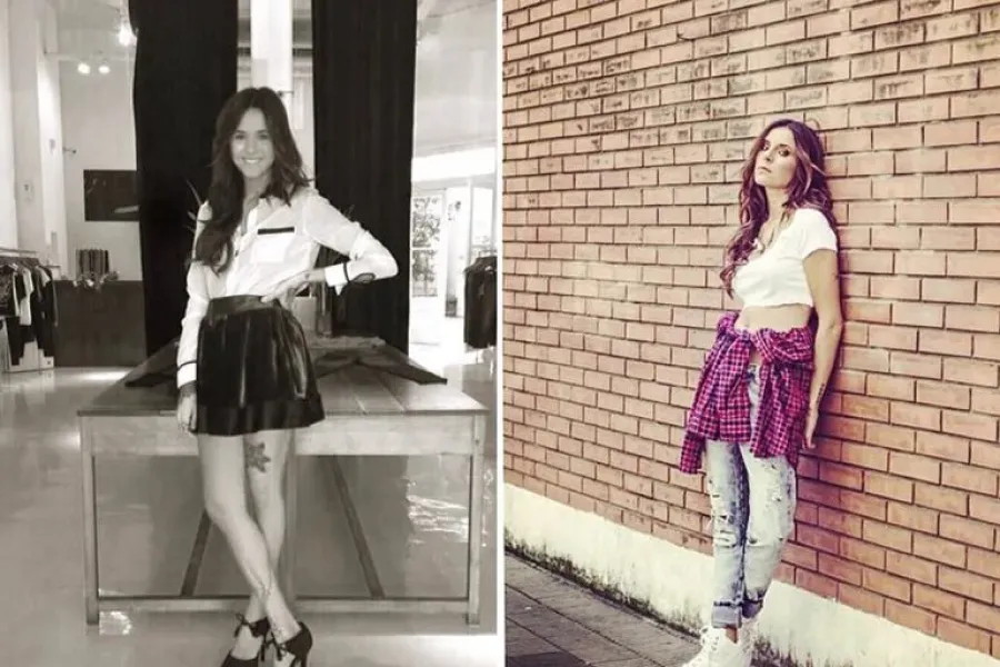 Cande en 2014. La joven agregaba de a poco tatuajes a sus piernas y brazos.