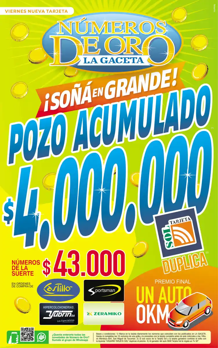 El pozo de los Números de Oro quedó vacante: acumula $4.000.000