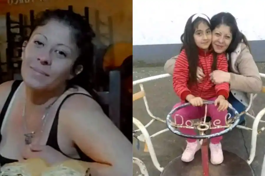 Érika con una de sus hijas.