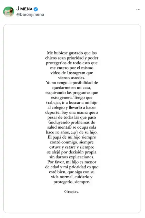 La publicación de Jimena Barón tras la confesión de Daniel Osvaldo