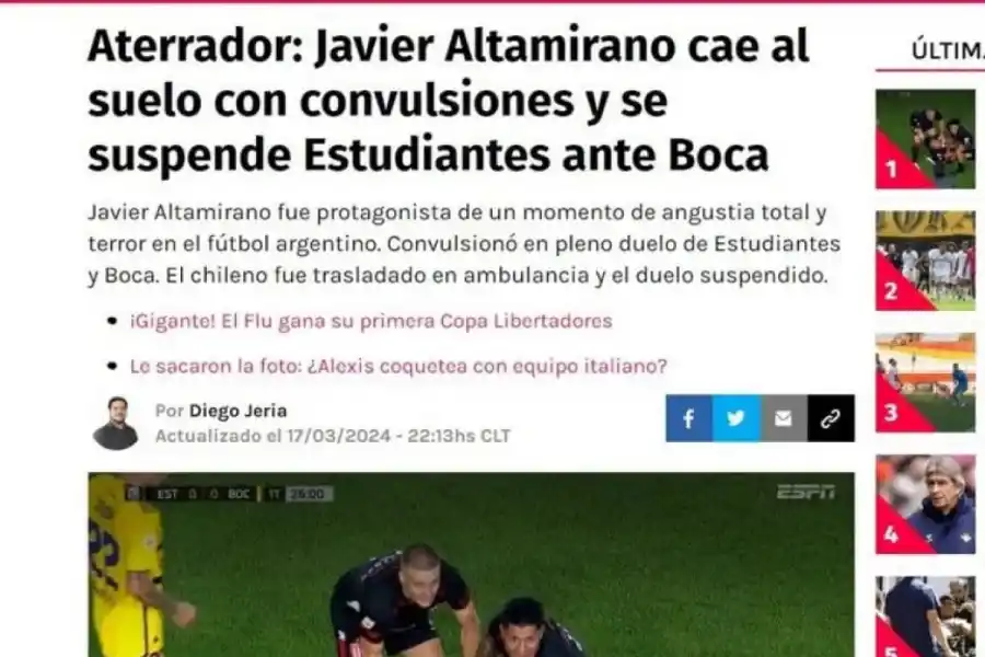 ¿Cómo fueron las repercusiones en Sudamérica sobre el episodio de Javier Altamirano?