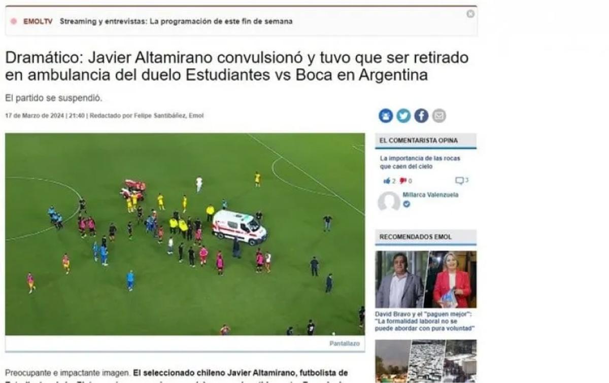 ¿Cómo fueron las repercusiones en Sudamérica sobre el episodio de Javier Altamirano?