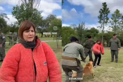Video: la demostración de Patricia Bullrich con un perro de seguridad que se hizo viral